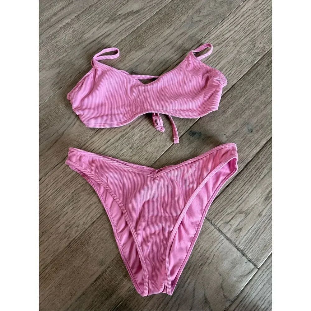Hollister Gilly Hicks Pink Bikini Large